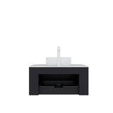 Ceramic Bathroom Vanity & Sink with Floating Curved Edges - OROA