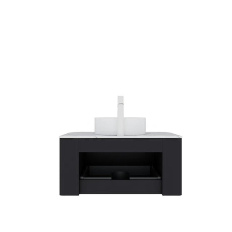 Ceramic Bathroom Vanity & Sink with Floating Curved Edges - OROA