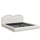 Cream Double Arch Upholstered King Bed – OROA, view 3