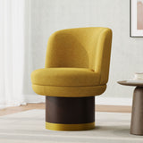 Round Swivel Accent Chair With Curved Backrest - Fall