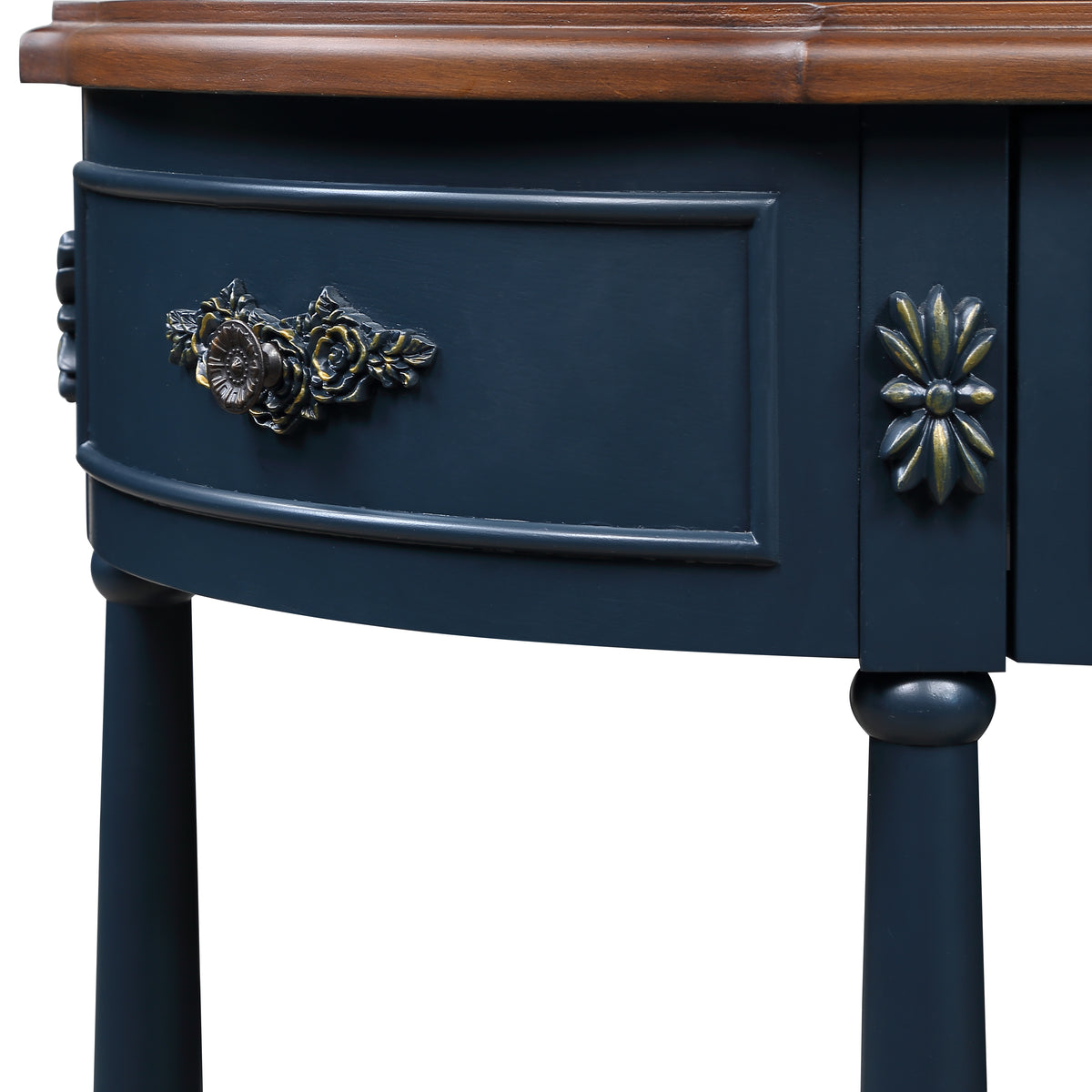 Modern European furniture - Retro Curved Wood Console Table - www.oroa.com