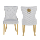 Modern European furniture - Simba Velvet Upholstered Dinning Chairs (2) - www.oroa.com