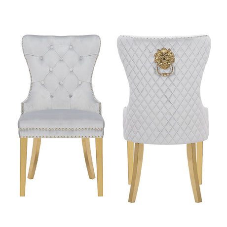 Modern European furniture - Simba Velvet Upholstered Dinning Chairs (2) - www.oroa.com