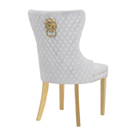 Modern European furniture - Simba Velvet Upholstered Dinning Chairs (2) - www.oroa.com