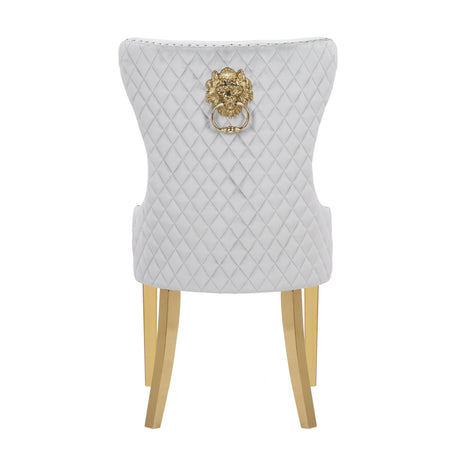 Modern European furniture - Simba Velvet Upholstered Dinning Chairs (2) - www.oroa.com