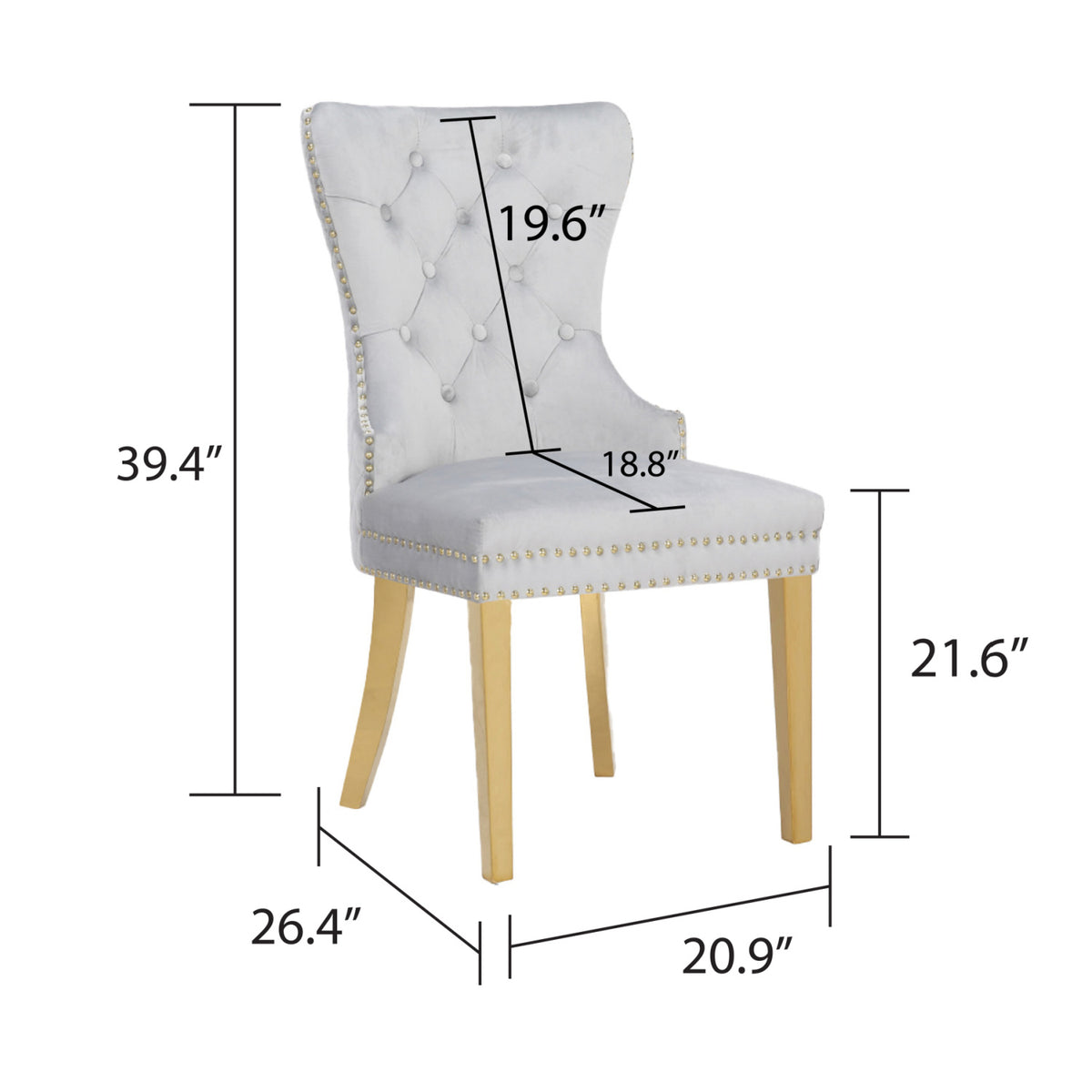 Modern European furniture - Simba Velvet Upholstered Dinning Chairs (2) - www.oroa.com