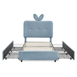 Kids Twin Bed with Oversized Rabbit Ear Headboard | OROA Kids