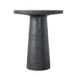Textured Black Round Pedestal Side Table – OROA, view 1