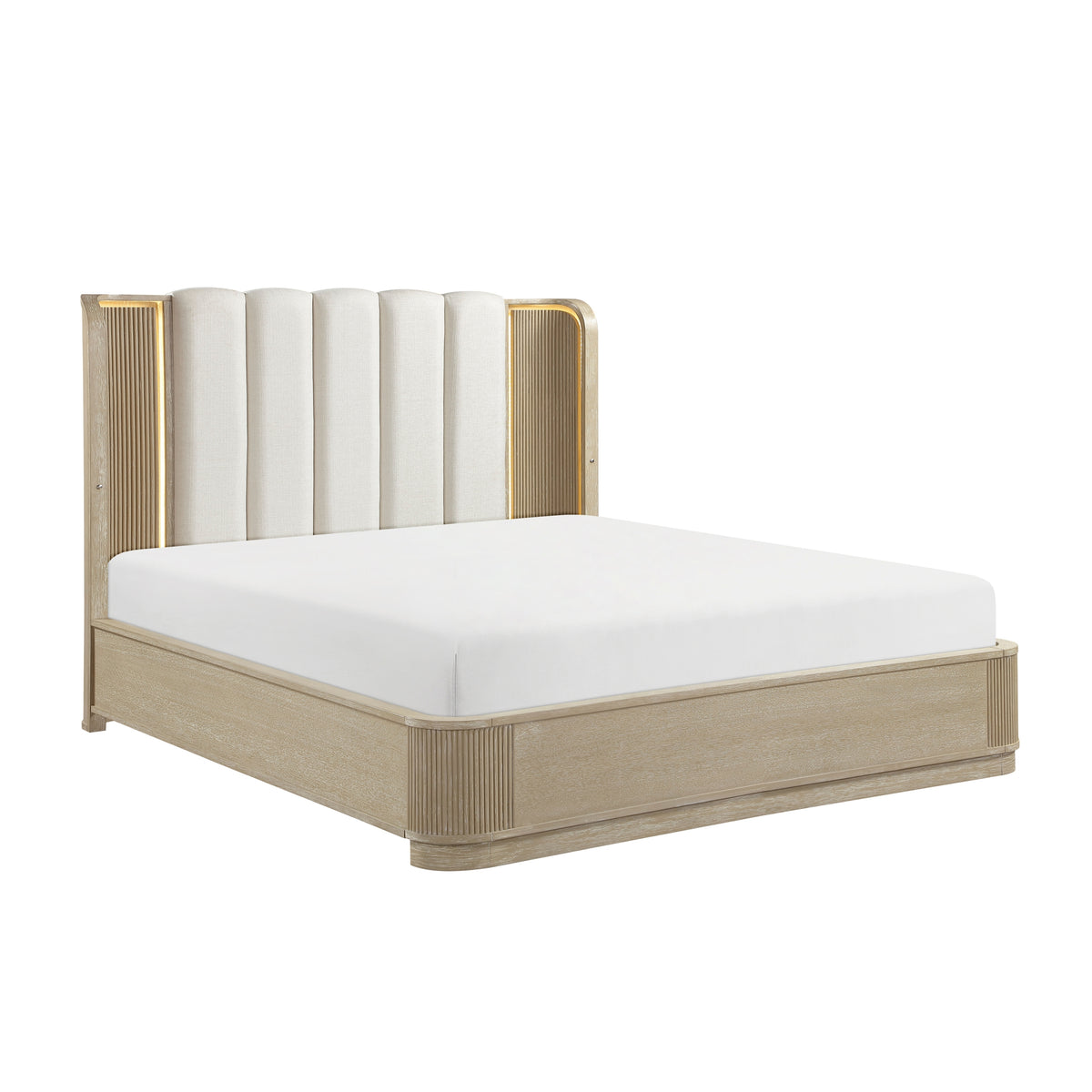 Light Brown Queen Bedroom Furniture Set of 6 – OROA, view 9