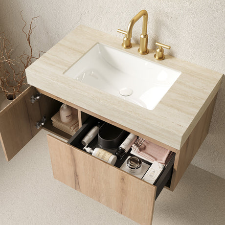 Roma Travertine Bathroom Vanity & Sink - OROA