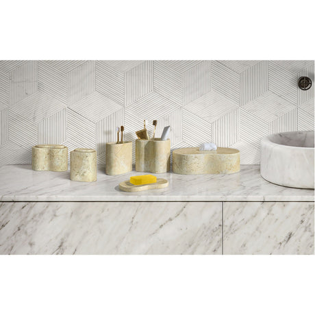 Elegant Marble Bathroom Accessories Set - OROA (S/6)
