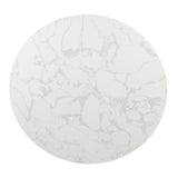 Round Dining Table - Marble / Espresso - OROA