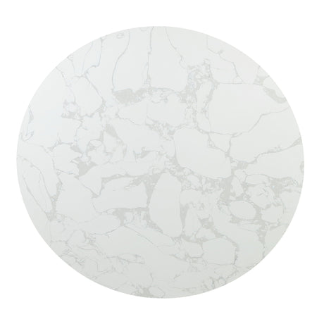 Round Marble/Espresso Dining Table | OROA