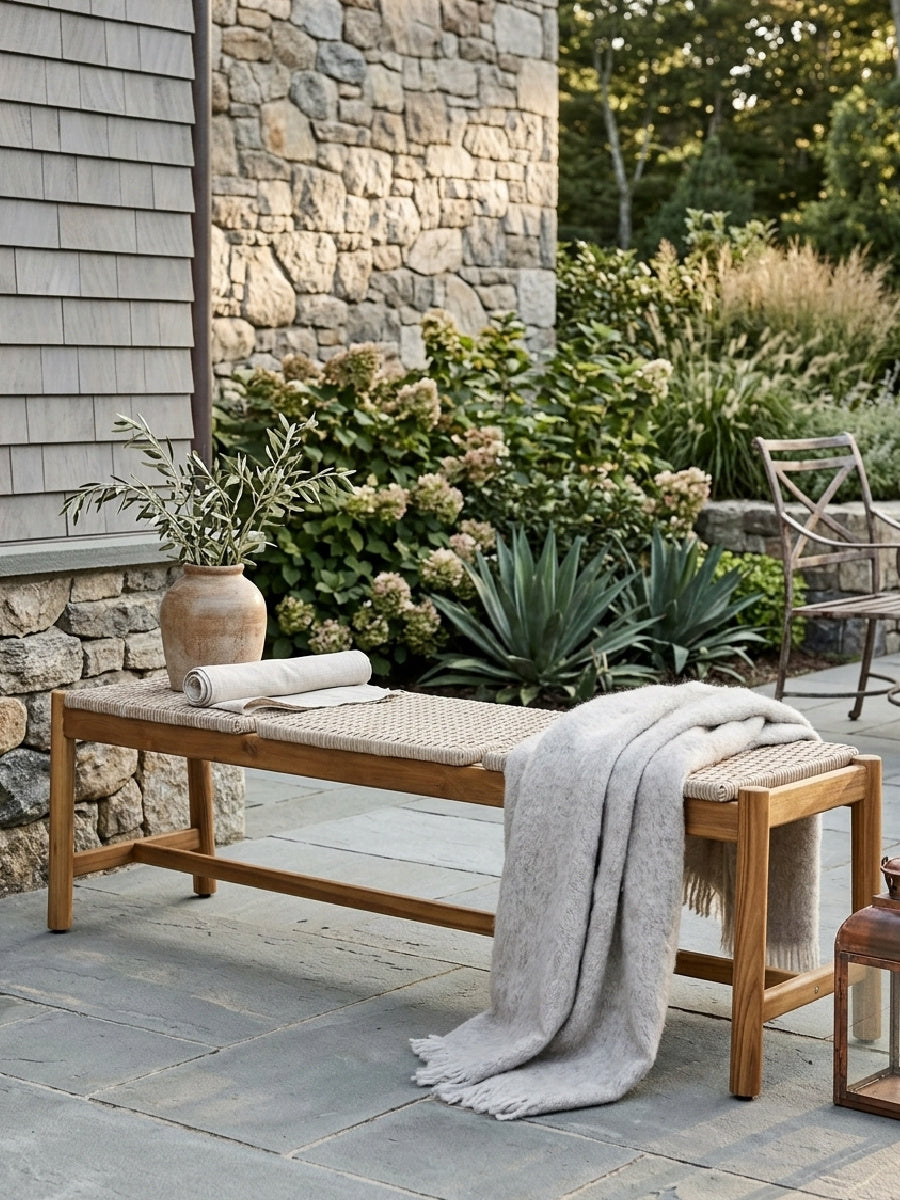 Modern European furniture - Acacia Wood 3 Seater Bench - www.oroa.com