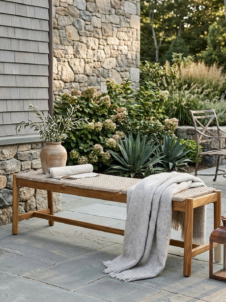 Modern European furniture - Acacia Wood 3 Seater Bench - www.oroa.com