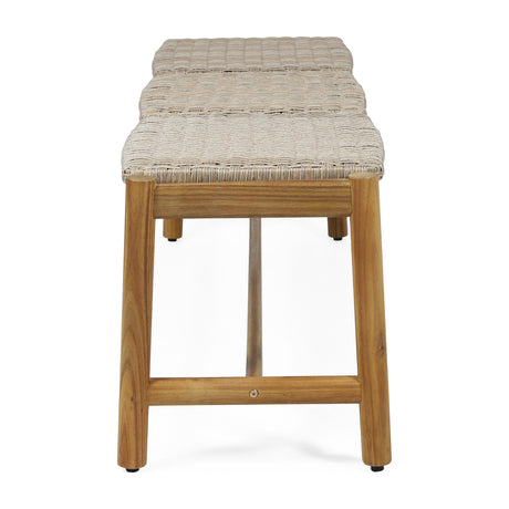 Modern European furniture - Acacia Wood 3 Seater Bench - www.oroa.com