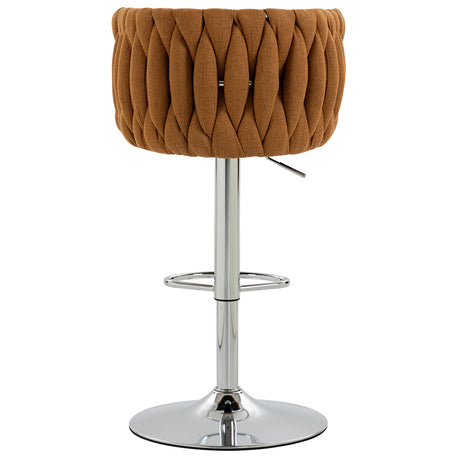 Modern European furniture - Swivel Adjustable Caramel Fabric Bar Stools (2) - www.oroa.com