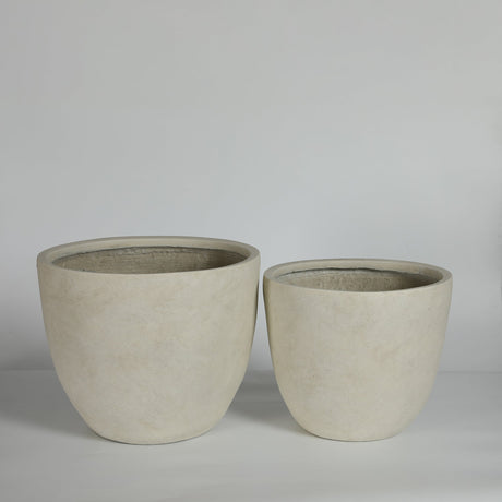 Round Concrete Planter (S/2), Large Outdoor Indoor/Outdoor