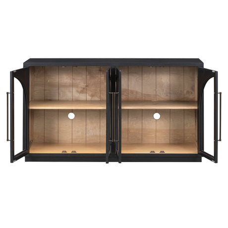 Black Vintage Arched Storage Buffet Cabinet - OROA