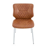 Retro Brown Leather Dining Chairs