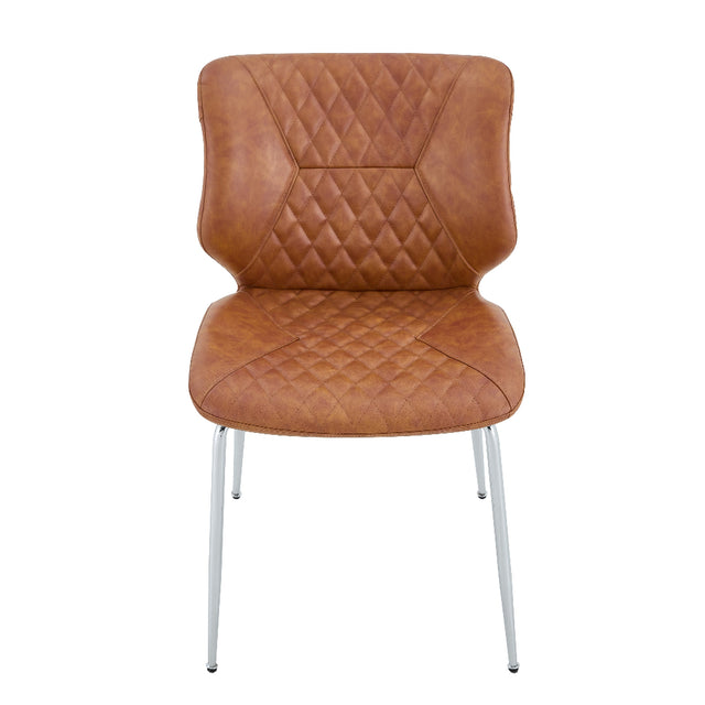 Retro Brown Leather Dining Chairs