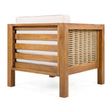 Outdoor Club Teak Chair With Rope Arm And Cushions - OROA