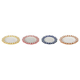 Ceramic stripe Salad Plate, Yellow- 8.25x 8.25 x 1.25 Inches