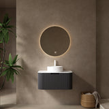 Ceramic Bathroom Vanity & Sink with Floating Curved Edges - OROA