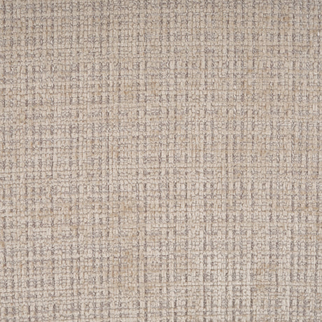Upholstered dining chair with walnut-finish legs — woven fabric close-up