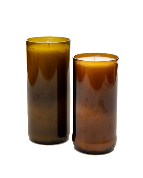 Midnight Fig Reclaimed Amber Bottle Candle