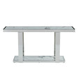 Silver and White Marble Look Two Tier Console – OROA, view 1
