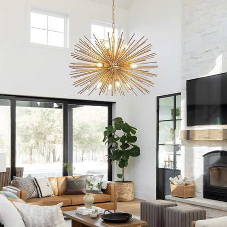 Mid-Century Modern 12-Light Starburst Chandelier - OROA