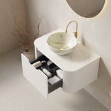Modern Bathroom Vanity & Sink with Floating Curved Edges - OROA