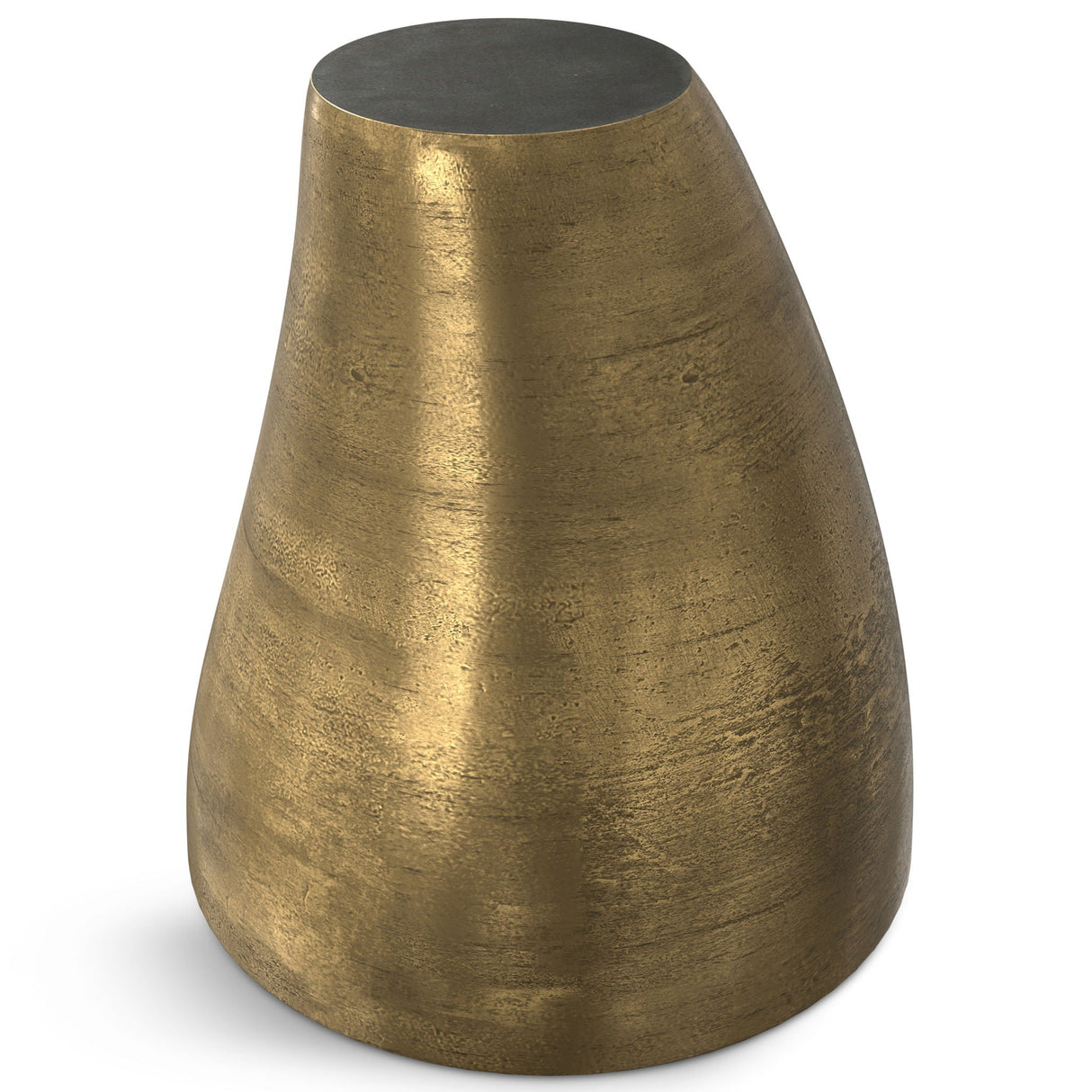 Drum Shape Side Table - Antique Brass - OROA