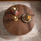 Handcrafted Round Walnut Coffee Table - OROA