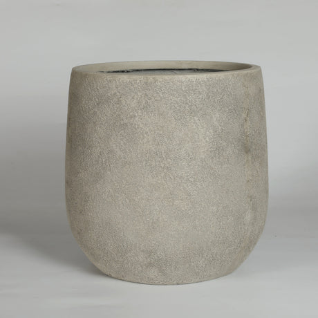 Round Concrete Planter (S/2) - Antique Grey