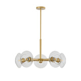 Modern Gold 5-Light Sputnik Chandelier with Clear Glass Shades