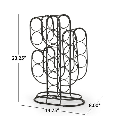 Industrial Black Wine Rack - 13 bottles | OROA
