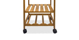 Contemporary Natural Finish Trolley with Storage Drawers and Open Shelves - OROA Modern Furniture