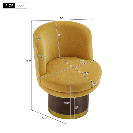 Round Swivel Accent Chair With Curved Backrest - Fall