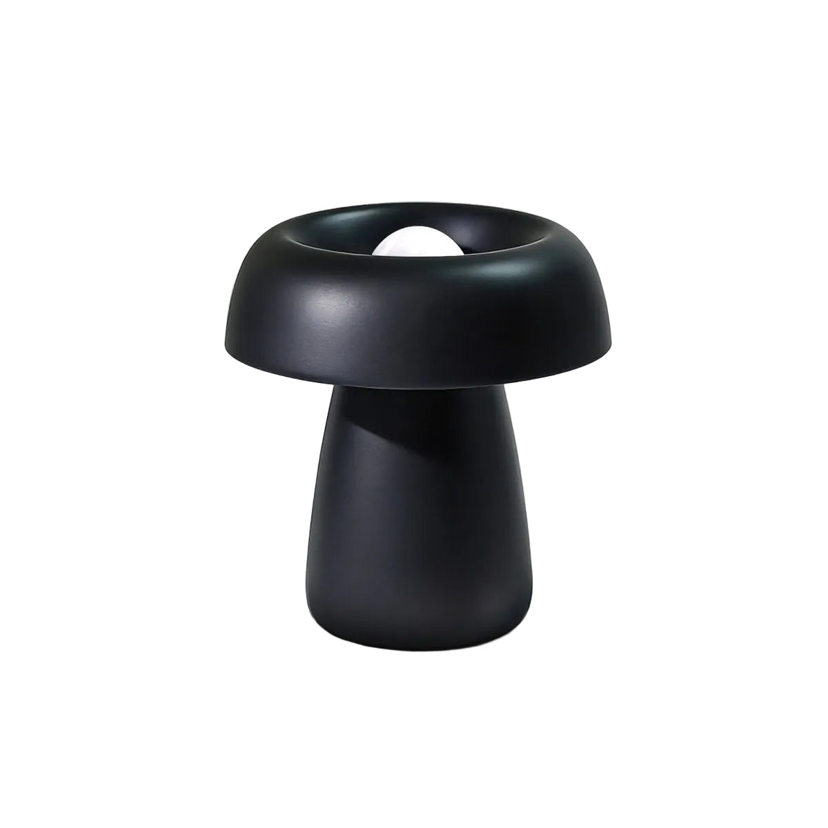 Black Ceramic Rechargeable LED Table Lamp — front view