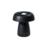 Black Ceramic Rechargeable LED Table Lamp — front view