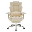 Beige Executive Leather Office Chair – OROA – front view