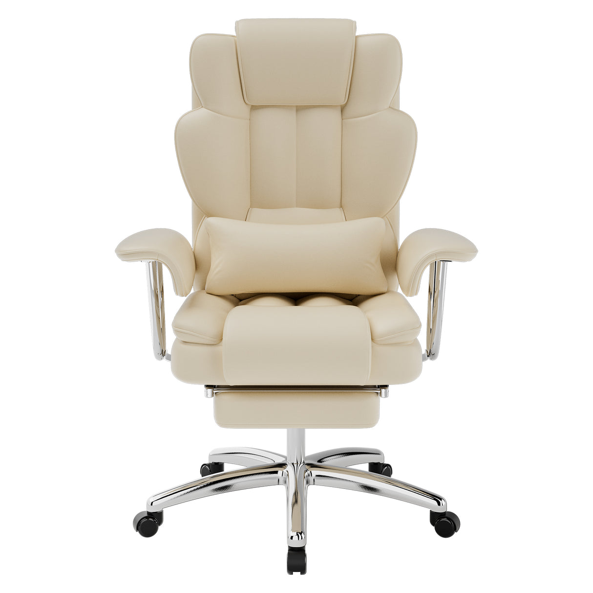 Beige Executive Leather Office Chair – OROA – front view