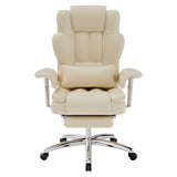 Beige Executive Leather Office Chair – OROA – front view