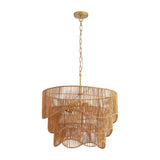 Handwoven Paper Rattan Boho Chandelier - OROA