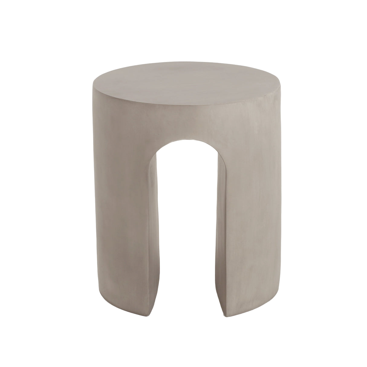 Outdoor Round U-Shape Side Table Light Grey