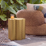 Antique Gold Petal Side Table | Catchy