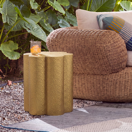 Antique Gold Petal Side Table | Catchy