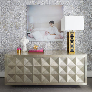 Nickel-Plated Faceted Sideboard | Jonathan Adler Talitha | Oroa.com